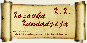 Kosovka Kundadžija vizit kartica